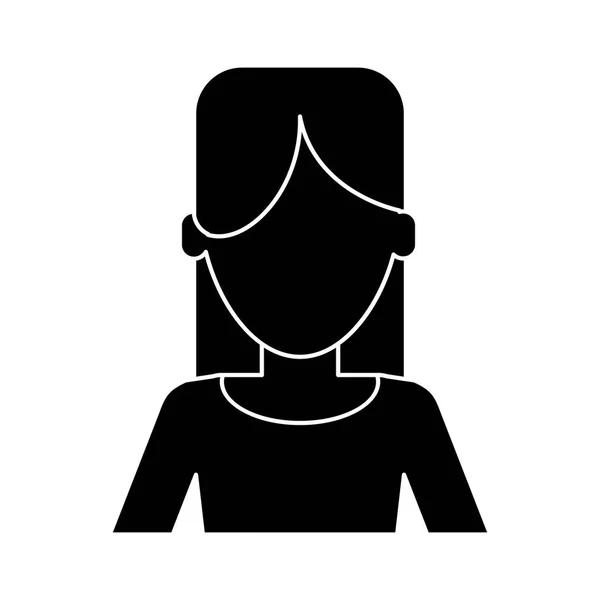 Silhouette femme vêtements décontractés — Image vectorielle