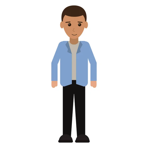 Hombre joven con chaqueta retrato moderno — Vector de stock