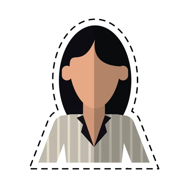Femme avec élégante ligne de coupe de bande de costume d'affaires — Image vectorielle