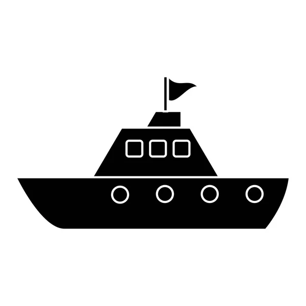 Silhouette yacht lyxiga resmål — Stock vektor