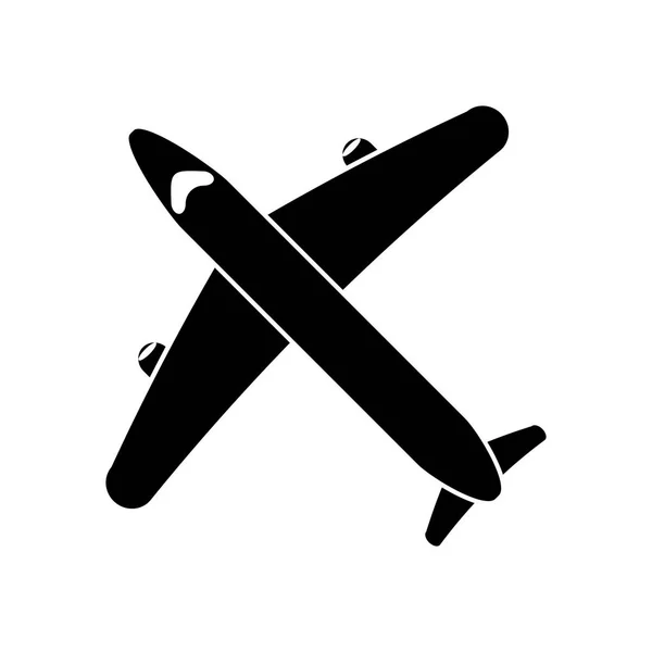 Silhueta avião transporte voo viagens — Vetor de Stock