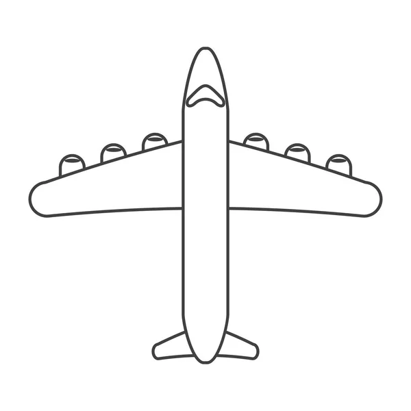 Avião de transporte voando viagem linha fina —  Vetores de Stock