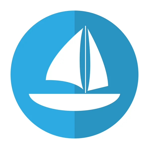 Segelbåt navigering vatten rekreation skugga — Stock vektor