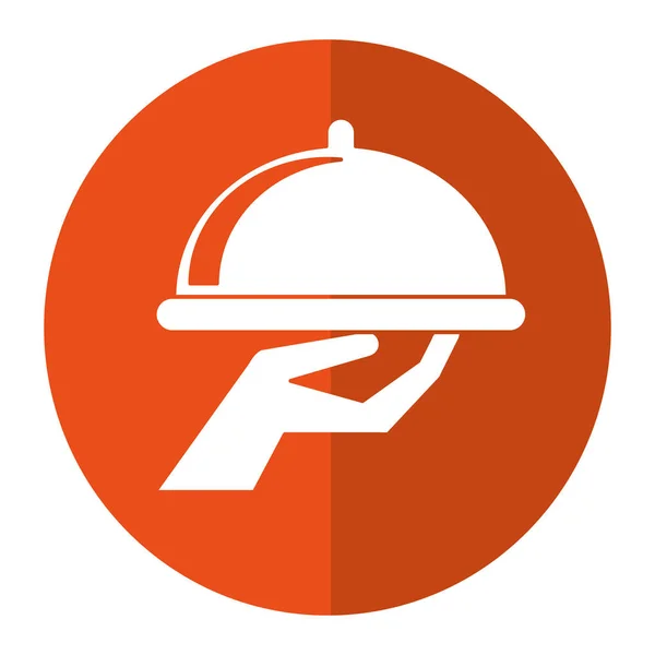 Bandeja de catering servicio de camarero sombra de comida — Archivo Imágenes Vectoriales