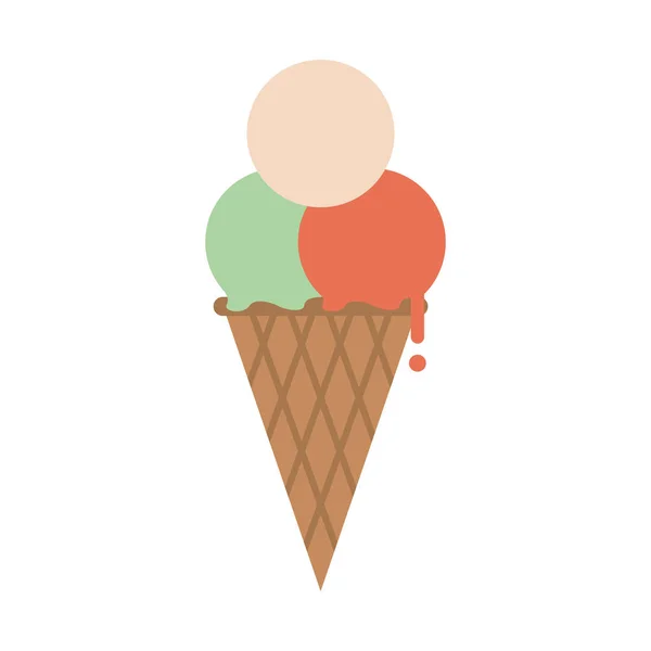 Helado cono dulce delicioso — Vector de stock