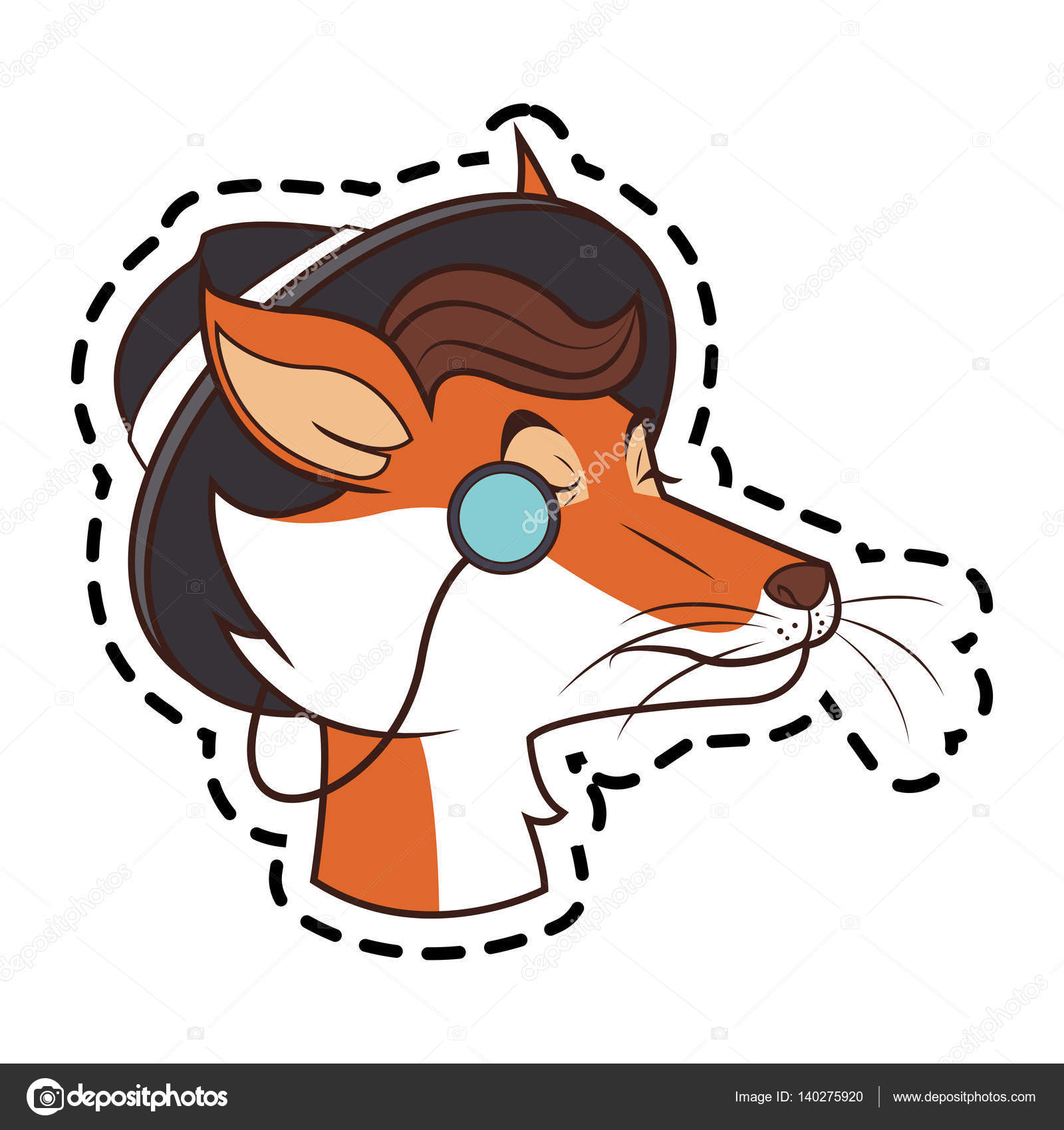 Disegno degli animali hipster — Vettoriale Stock