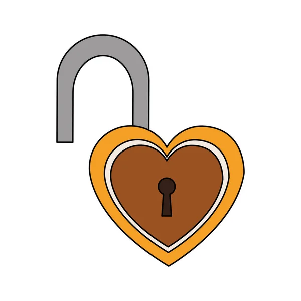 Padlock in hart vorm — Stockvector