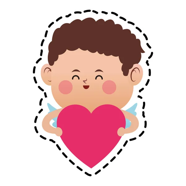 Bebé cupido icono de dibujos animados — Vector de stock