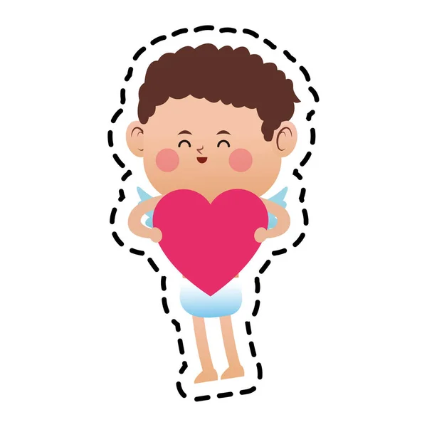 Bebé cupido icono de dibujos animados — Vector de stock