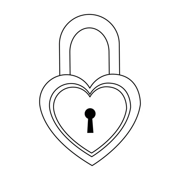 Cadenas en forme de coeur — Image vectorielle