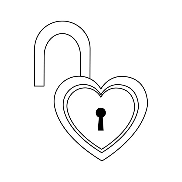 Padlock in hart vorm — Stockvector