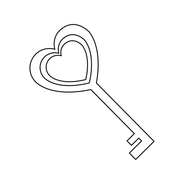 Key in heart shape — Stock Vector