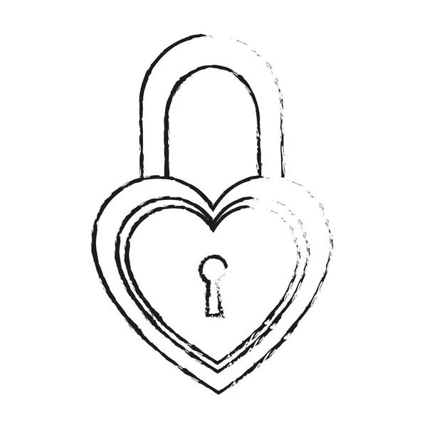 Padlock in hart vorm — Stockvector