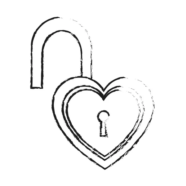 Cadenas en forme de coeur — Image vectorielle