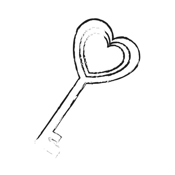 Sleutel in hart vorm — Stockvector
