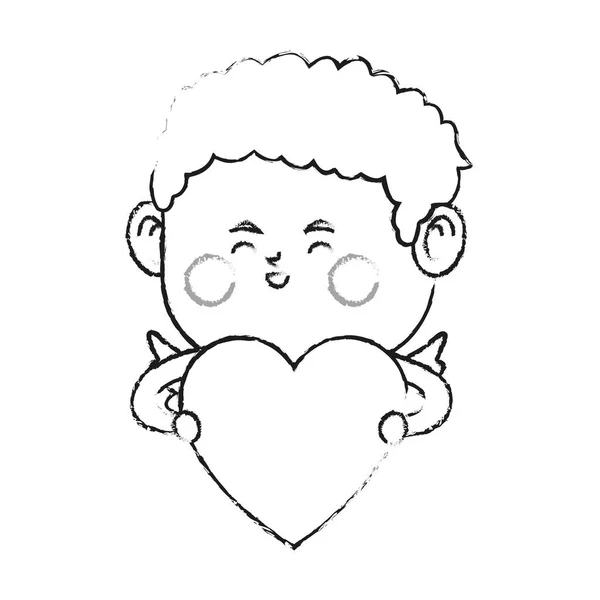 Bebé icono de cupido — Vector de stock