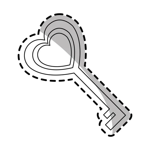 Clé en forme de coeur — Image vectorielle