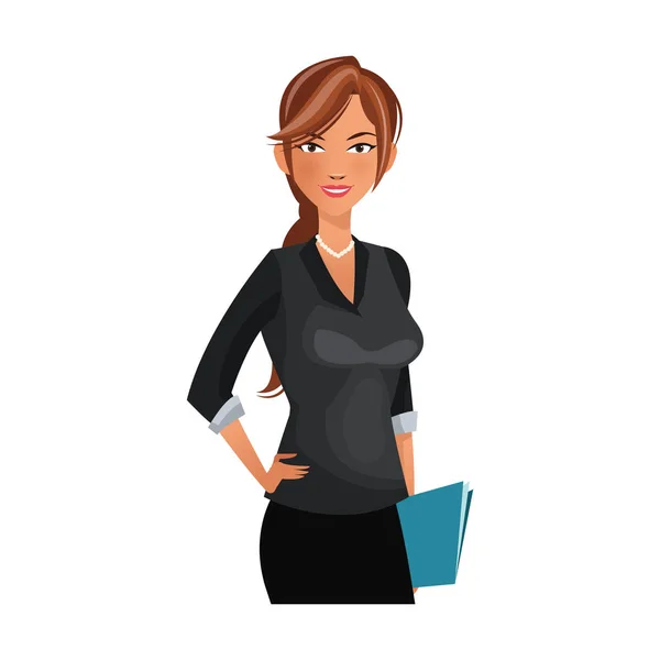 Businesswoman cartoon icon — Stock Vector