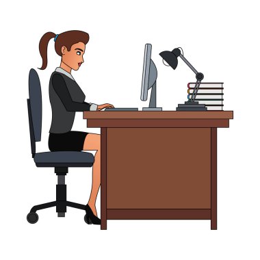 iş kadını çizgi film simgesi