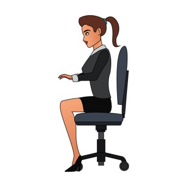 iş kadını çizgi film simgesi