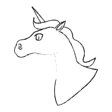 Tek boynuzlu at çizgi film simgesi