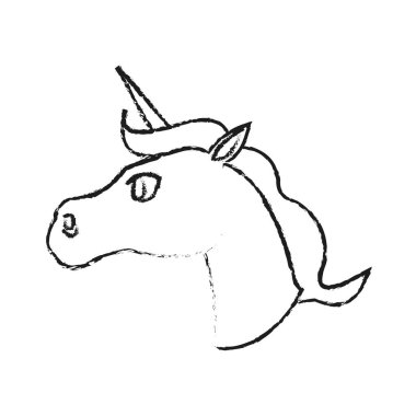 Tek boynuzlu at çizgi film simgesi