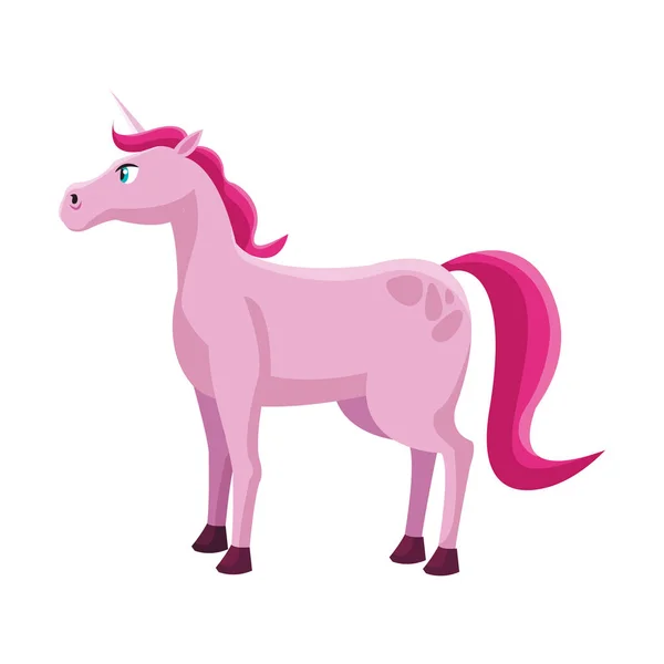 Růžová ikona jednorožce — Stockový vektor