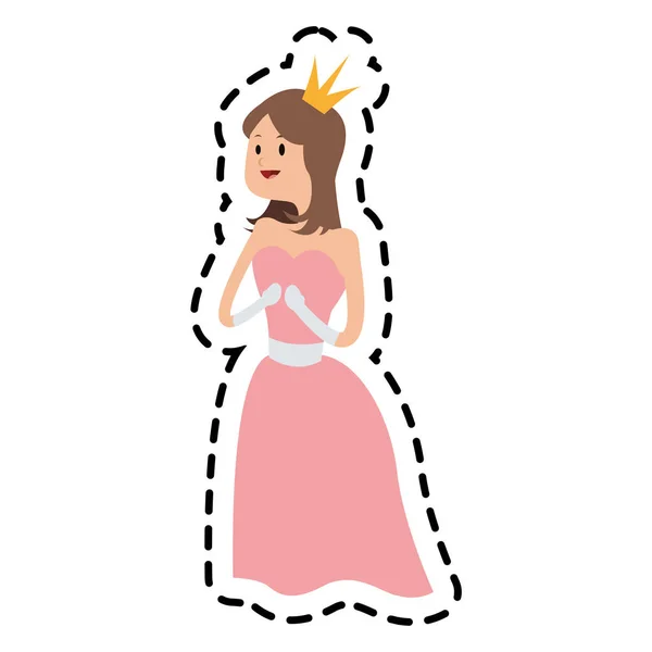 Icono de dibujos animados princesa — Vector de stock