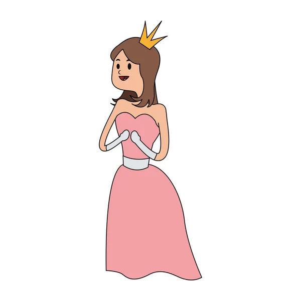 Ícone dos desenhos animados princesa — Vetor de Stock