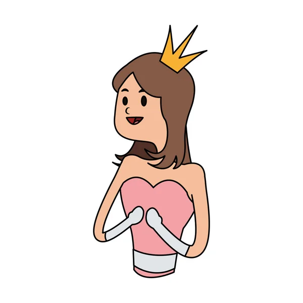 Icono de dibujos animados princesa — Vector de stock