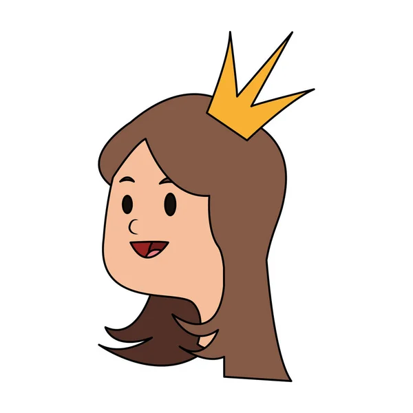 Icono de dibujos animados princesa — Vector de stock