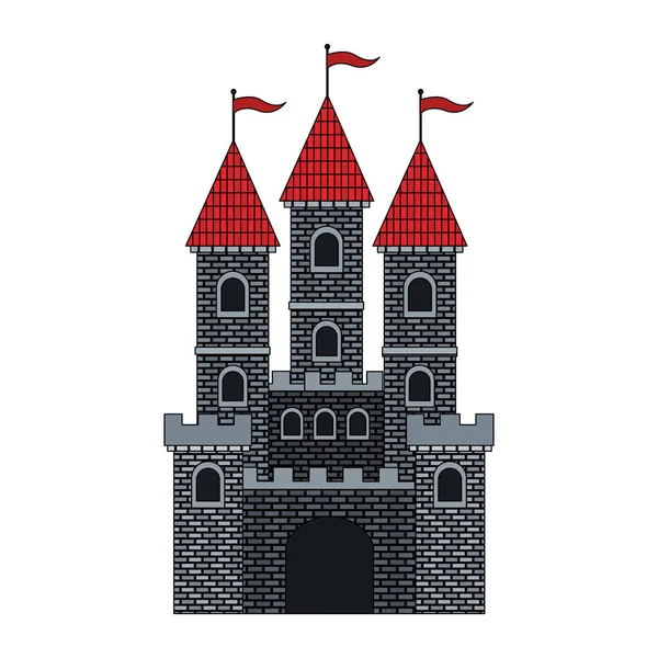 Icono del castillo medieval — Vector de stock