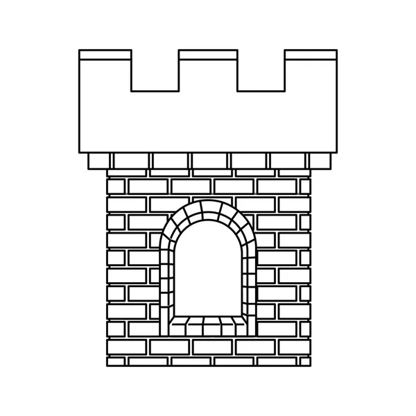 Икона средневекового замка — стоковый вектор