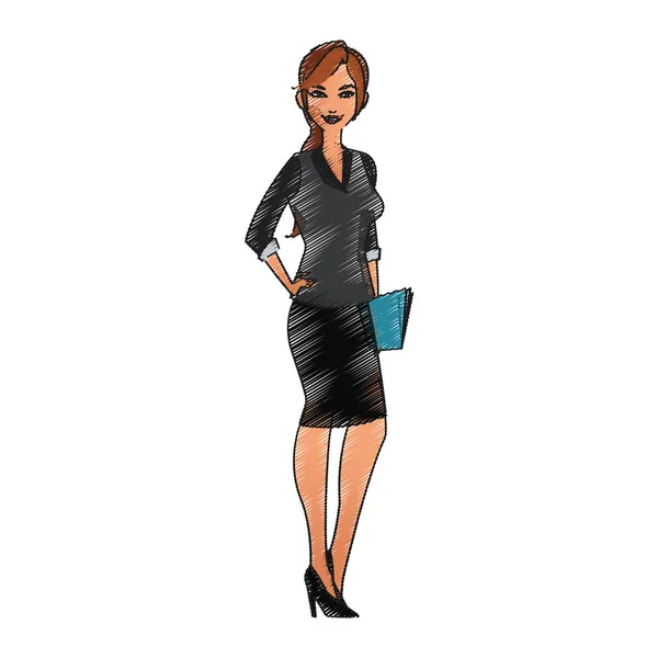 Icona del cartone animato donna d'affari — Vettoriale Stock