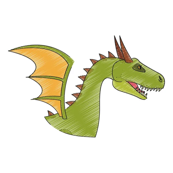 Dragon cartoon icon — Stock Vector