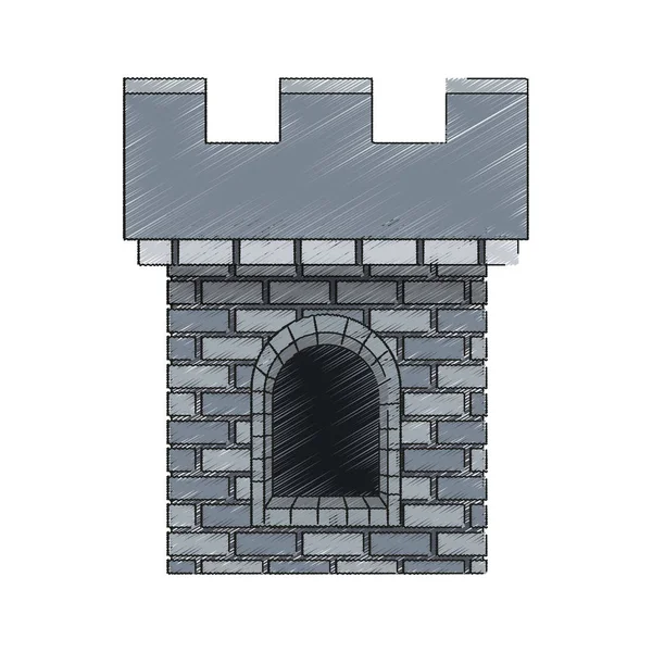 Middeleeuws kasteel pictogram — Stockvector
