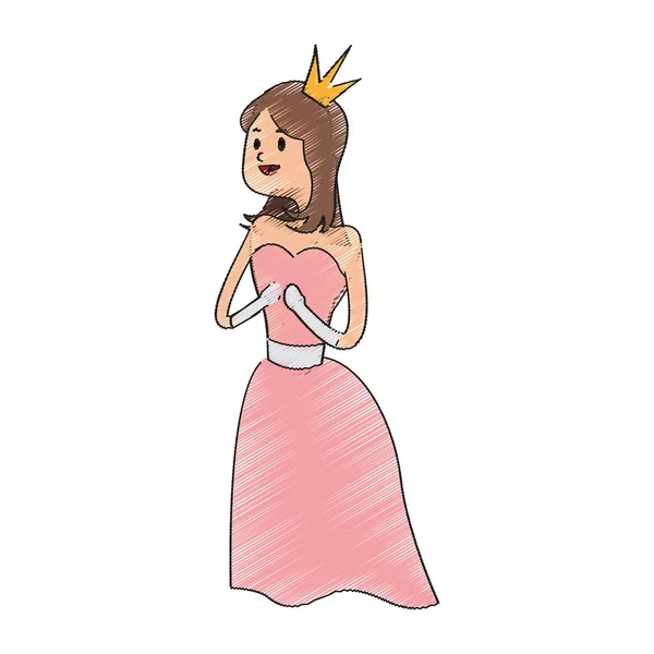 Принцеса мультфільм значок — стоковий вектор