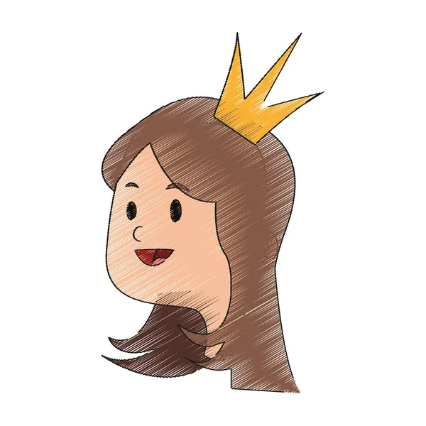 Icône de dessin animé princesse — Image vectorielle