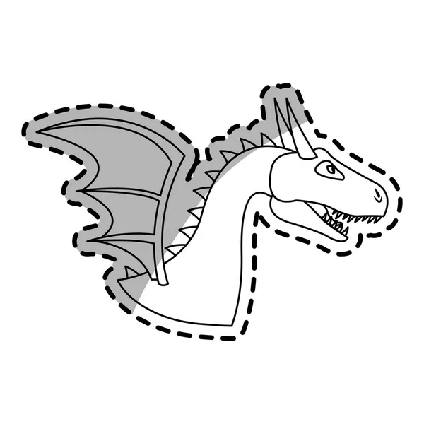 Icono de dibujos animados de dragón — Vector de stock