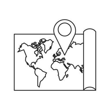 İşaretçi dünya hedef simgesini ince çizgi göster