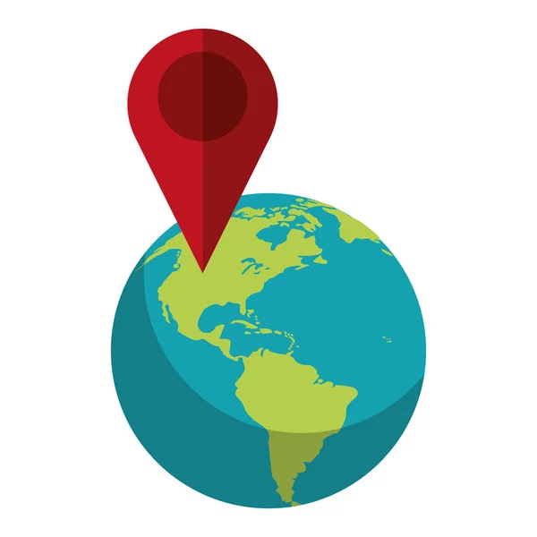 세계 글로벌 포인터 지도 방향 — 스톡 벡터