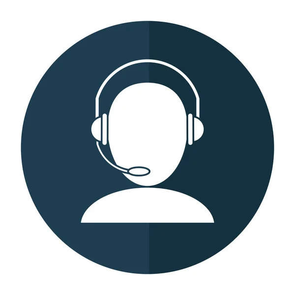 Avatar kulaklık servis çağrı merkezi konuşmak gölge — Stok Vektör