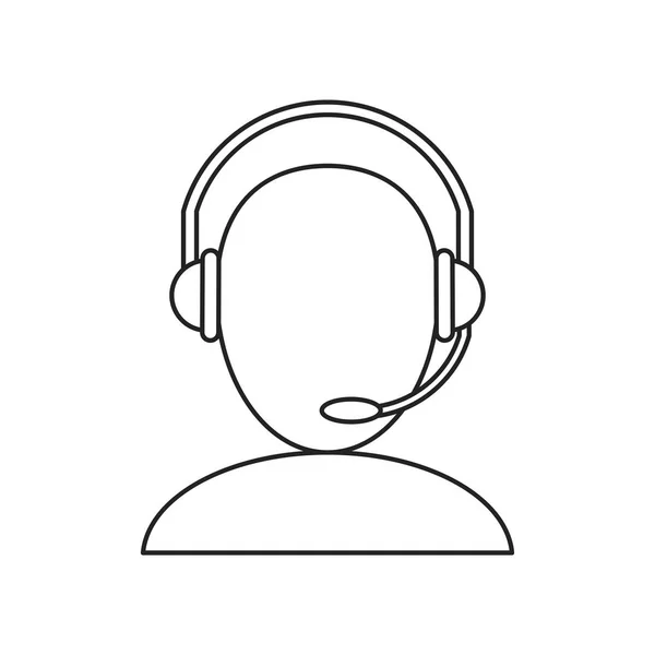 Avatar Headset Service Call Center reden dünne Linie — Stockvektor