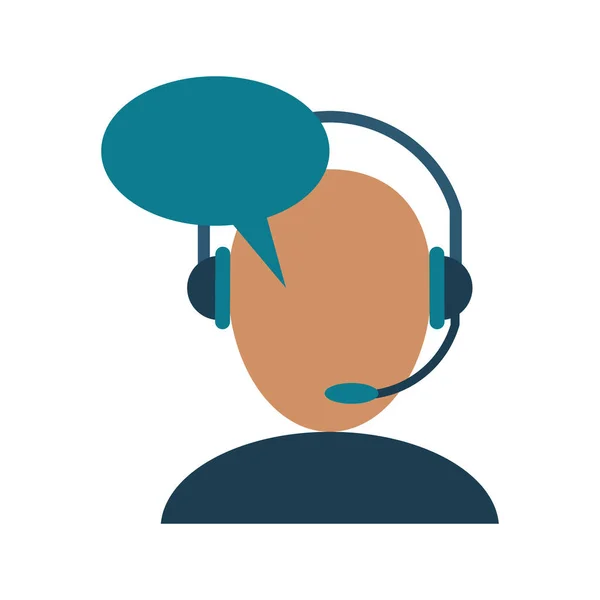 Avatar sluchátka služby call centra řeči — Stockový vektor