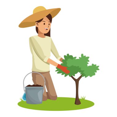 ağaç ve toprak esrar dikim şapka gardering kadınla