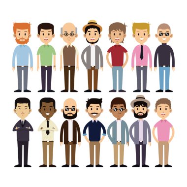 Grup erkek çok kültürlü moda