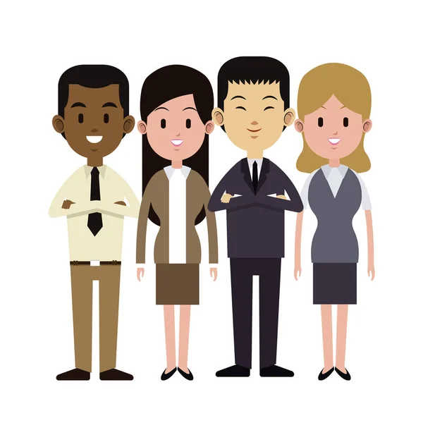 Personas de grupo trabajo de negocios multiétnicos — Vector de stock