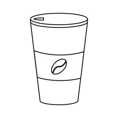 Kağıt kahve fincanı sıcak ince çizgi