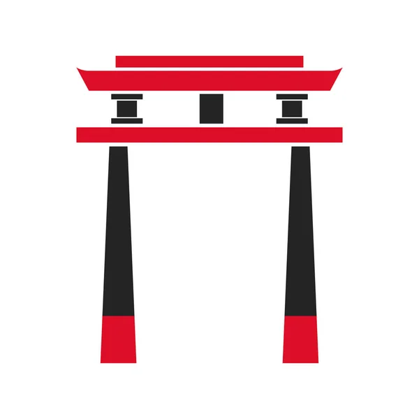 Kapı Japon Mimarlık sembolü — Stok Vektör