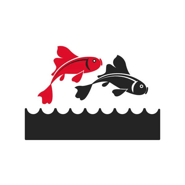 Ícone símbolo peixe koi japão — Vetor de Stock